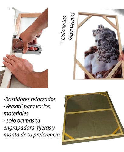 Bastidor Madera Poner Lienzo, Manta, Canvas Set 5 Pzas 20x35