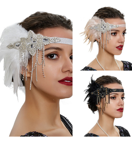 (cp) Diadema De Plumas Para Mujer Flapper Greatgatsby De Los