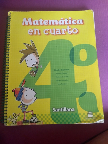 Libro Matemática En Cuarto Santillana Muy Buen Estado
