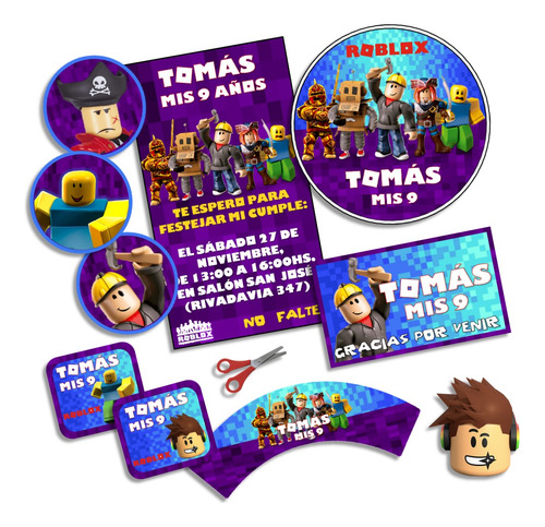 Kit Imprimible Roblox Personalizado Cumpleaños Candybar