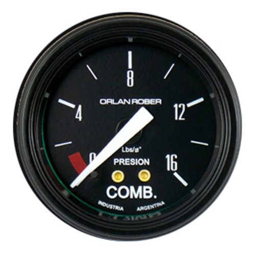 Reloj Presión De Combustible Mecánico Ø 52 Mm Línea Classic O Blanca Orlan Rober Fondo Negro O Blanco