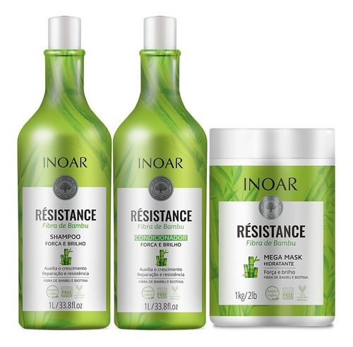 Kit Inoar Resistance Bambu Shampoo + Condicionador + Máscara