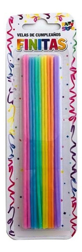 Velas Cumpleaños Finitas Pastel Surtidas X 24 U - Lollipop