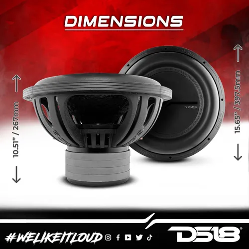 Subwoofer Ds18 Zxi15.4d De 15 Pulgadas Para Coche, 2000 W, D