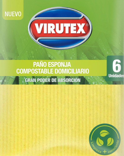 Paño Esponja Natural X6 Ultra Absorbente Virutex