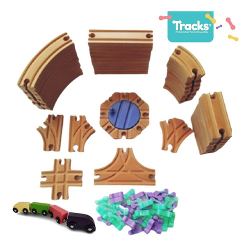 Imagen 3 de 8 de Tracks Pack 46 Tramos + Tren Didáctico Compatible Trencity