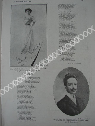 Cartel Cristina Obregon Gonzalez & Juan A . Coronado 1909