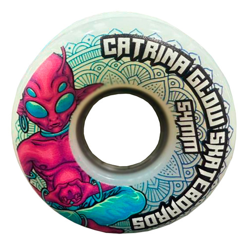 Ruedas Para Skate Catrina Alien Glow Azul / 54 Mm Alien