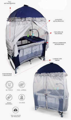 Cuna Corral Para Bebe Arabe Para Bebe Pack And Play Musical Color Azul
