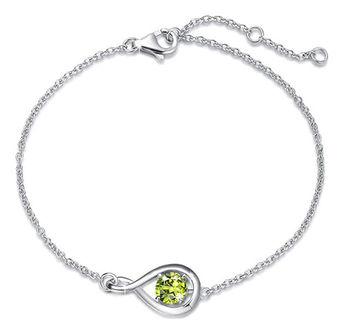 Fancime Pulsera De Plata De Ley 925 Con Piedra De Nacimient.