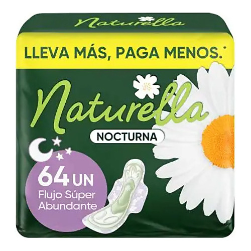 Toallas Femeninas Naturella Nocturna Extra Larga 64 Piezas