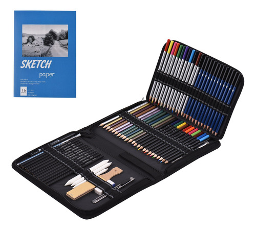 Imagem 4 de 9 de 71 Peças Profissional Lápis Coloridos Set Desenho Lápis
