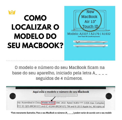 Imagem 2 de 7 de Capa Proteção P/ New Macbook Air 13 Touch Id A2337 Chip M1