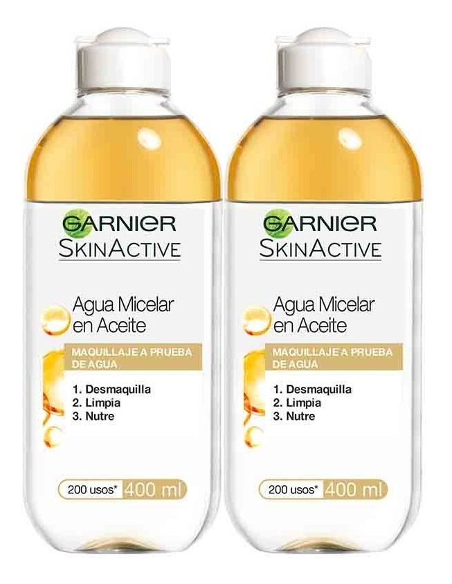 2 Pack Agua Micelar En Aceite 400ml Garnier Skin Active