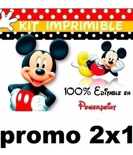 Kit Imprimible Mickey Mouse, 100% Editable En Powerpoint