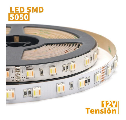 Imagen 4 de 9 de Cinta Tira Luces Led Exterior 5 Metros Luz Fria Calida Ip65