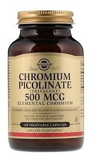 Picolinato De Cromo Chromium Picolinate Solgar 500 Mcg - Eua