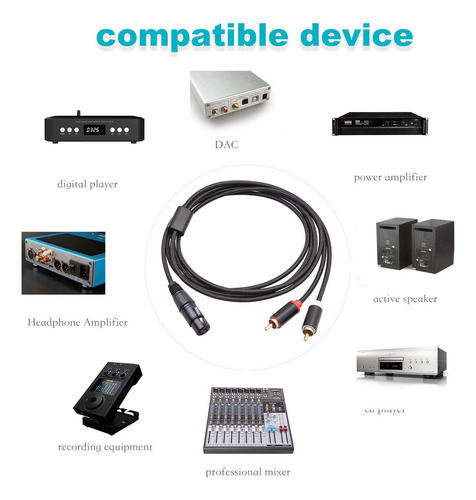 Cable De Audio Rca Macho A Hembra Xlr 1 Metros