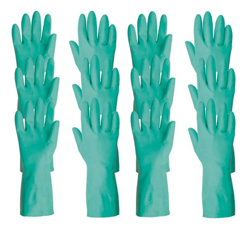 Kit De 6 Pares De Guantes De Nitrilo Verde, Chicos Color Verde