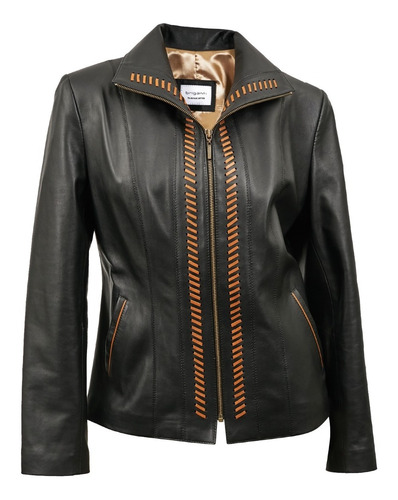 Campera Cuero Mujer Briganti Tapado Moda Premium Mxcp09173