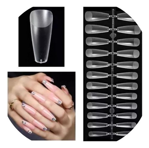 Kit Press On Tips Soft Gel Ballerina Uñas Manicuria X 120