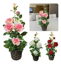 Comprar Vaso Flores Artificiais Vaso Arranjo Rosas Decorativas Mesa