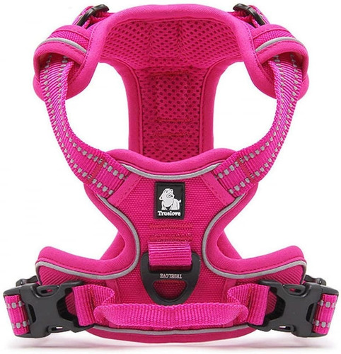 Arnés Para Perro Reflectante Nylon Fucsia M 56 A 69 Cm