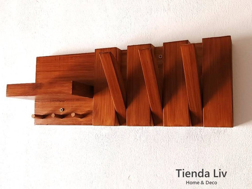 Imagen 6 de 10 de Perchero De Pared Madera Rebatible Moderno Nordico