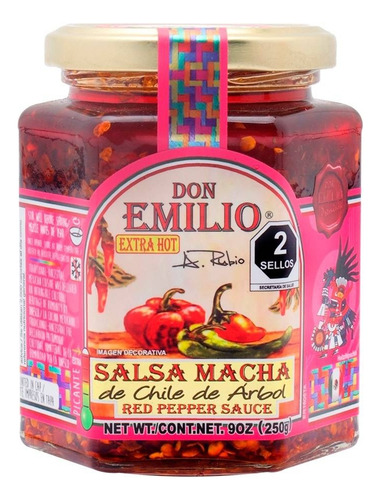 3 Pzas Salsa Macha Don Emilio De Chile De Árbol 250 G