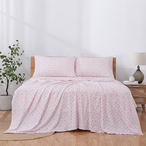 Sábanas Microfibra Estampado Rosas, 3 Piezas, Bolsillos Prof