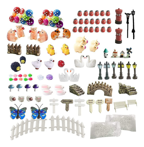 Inhemi 111 Pieces Fairy Garden Miniatures Accessories, Terra