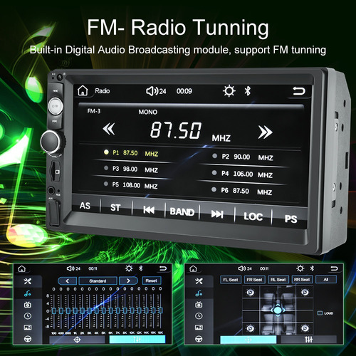 2 Din 7'' Radio Estéreo De Coche Fm Mirrorlink Carplay