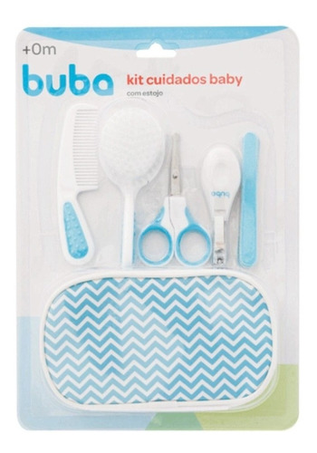 Imagem 2 de 10 de Kit De Higiene Cuidados Baby Para Bebês Com Estojo Azul Buba