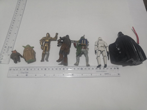 Vader Boba Fett Chewbacca Yoda Wicket Stormtrooper Set Loos (Usado)