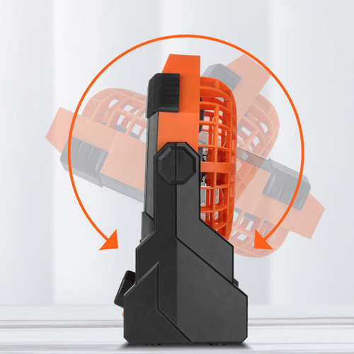 Ventilador De Camping Con Linterna Led, Ventilador Naranja
