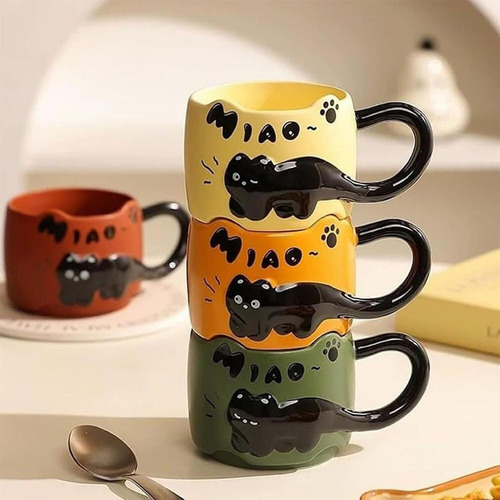 Taza Apilable Con Forma De Gato, Adorables Tazas De Café