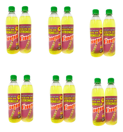 Aceite De Citronella 500cc Repelente Mosquitos X12u