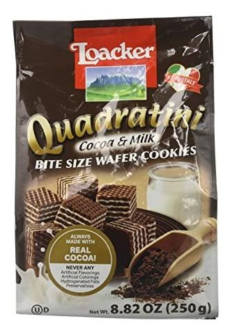 Loacker Quadratini- Cacao Y Leche Oblea De La Galleta, 8,82