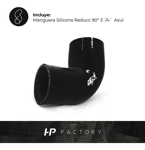 Imagen 2 de 10 de Manguera Silicona Reducción 90° 3´/4´ Negro Ftx Fueltech