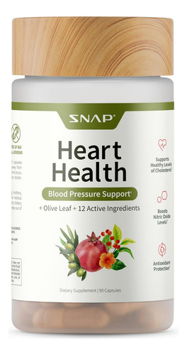 Snap Supplements Heart Health Blood Pressure 90caps Sabor Sin Sabor