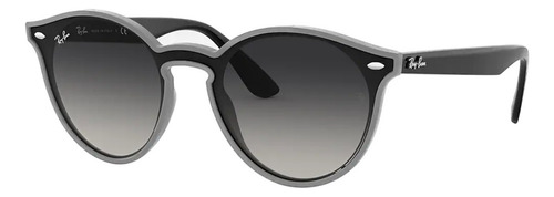 Anteojos de sol Ray-Ban Blaze Standard con marco de nailon color matte grey, lente grey de poliamida degradada, varilla black de nailon - RB4380N