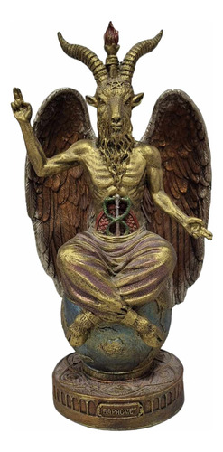 Figura Baphomet Macho Cabrio Lucifer En Resina Fina 25cm