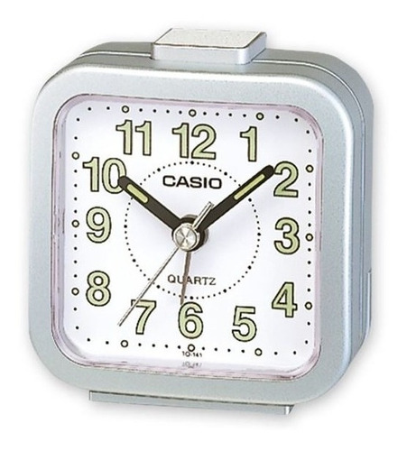 Reloj Despertador Casio Tq141 Plateado Analogo - Garantia