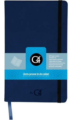  G4 Cuaderno Pasta Dura ml-lib-ski 80 hojas  óptico silky (de bosques sustentables) 1 materias unidad x 1 21cm x 13cm skin color azul obscuro
