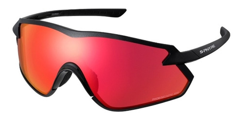 Gafas Shimano S-phyre X CE-SPHX1-es Ridescape, color de la montura: negro, color de la lente: espejo, diseño rectangular
