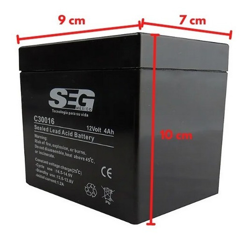 Imagen 2 de 4 de Batería Recargable 12v/4ah Mhb Terminal F1 Ms4-12 Seg C30016