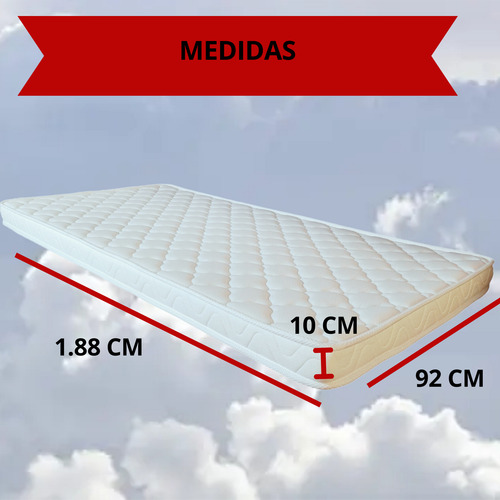 Colchón Memory Foam Sin Resortes Ergonómico En Caja 1px 10cm
