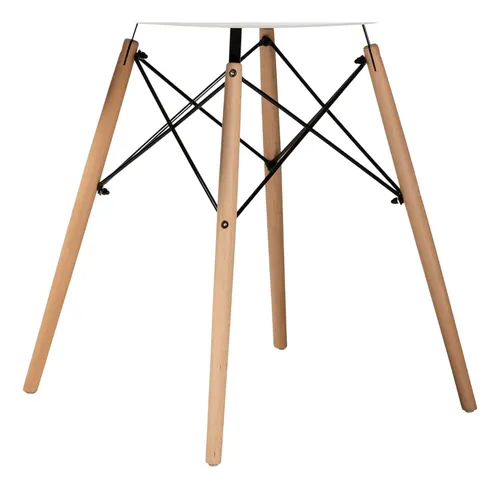 Mesita Comedor Mini Decoració Hogar 4 Puestos Redonda Madera