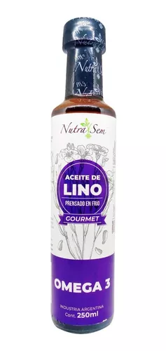 Aceite De Lino Comestible Nutrasem Prensado En Frio - 250 Cc