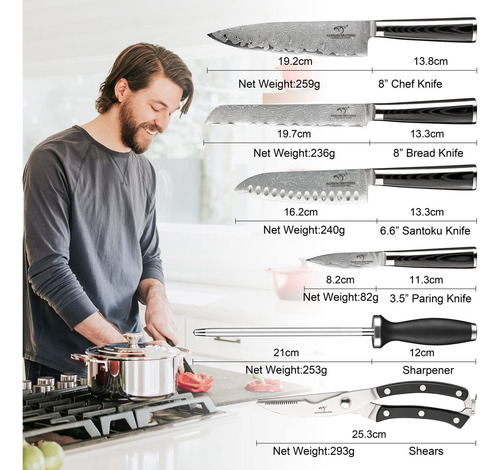Juego De Cuchillos De Chef Con Caja De Regalo Juego De 6
